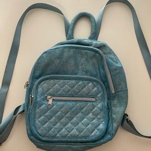 small sparkly blue kids backpack
